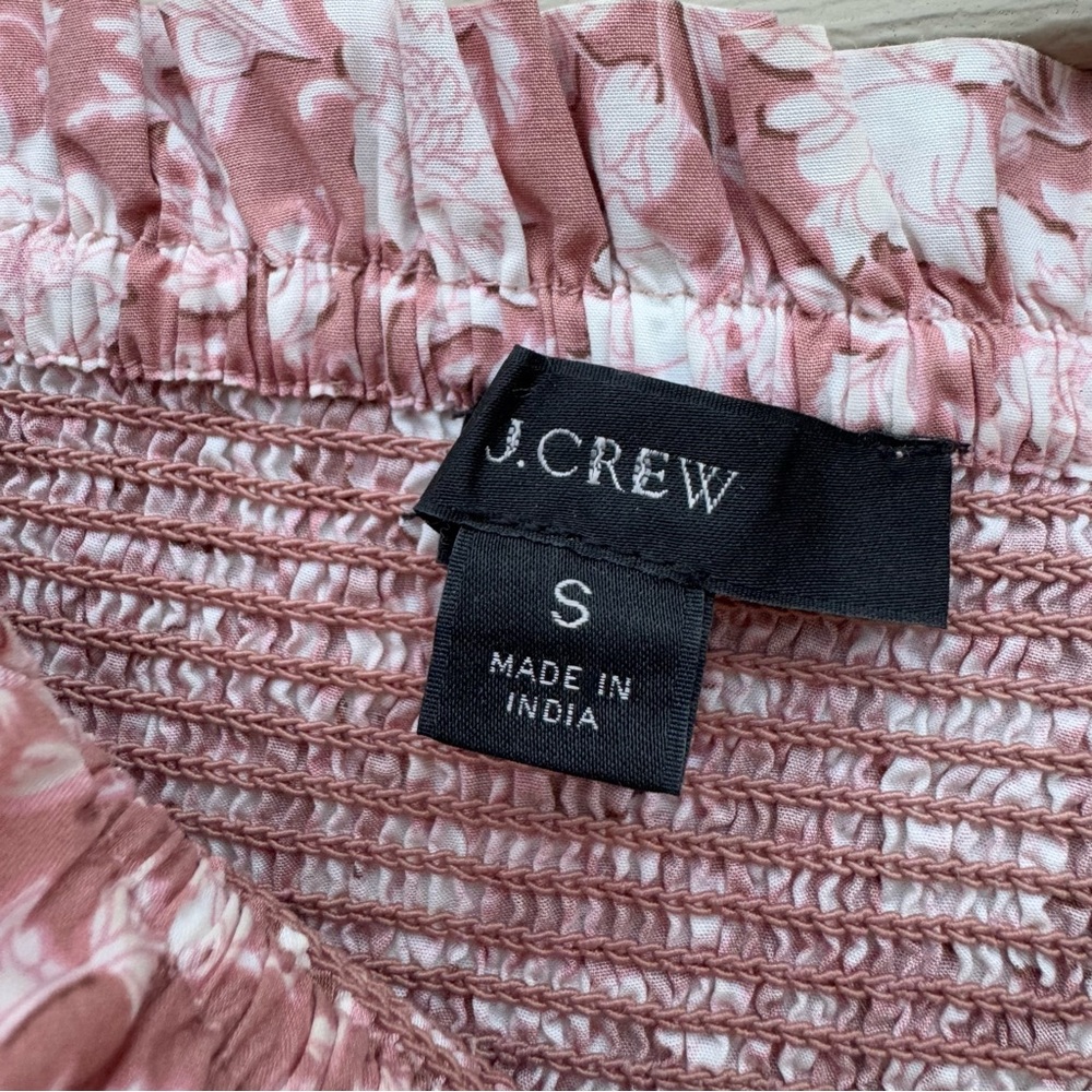 J Crew Smocked Cotton Poplin Dress Rose Vines Size S - Picture 6 of 11